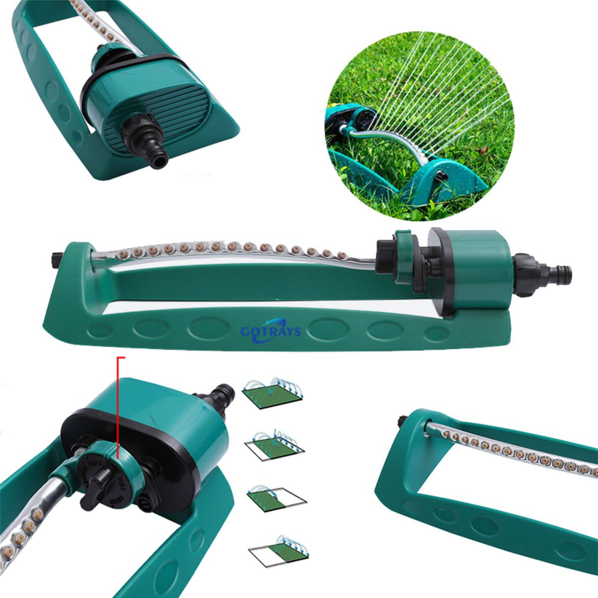 Oscillating Indestructible Lawn 4 Modes Water Sprinkler