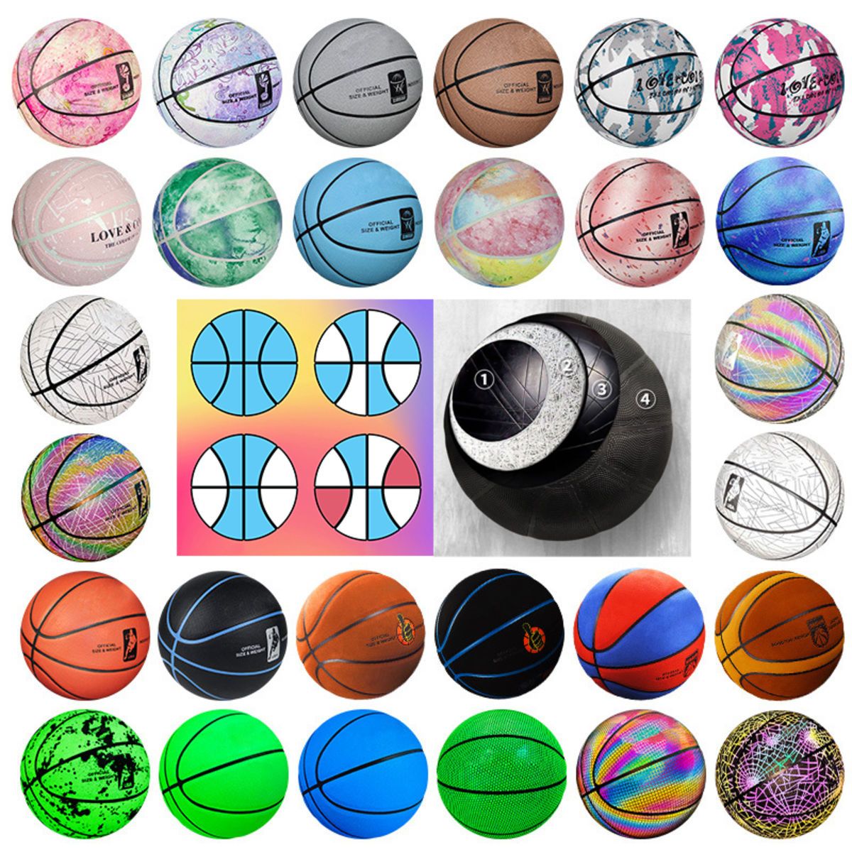 Personalized Outdoor Basketball Gifts Adults Leather Indoor