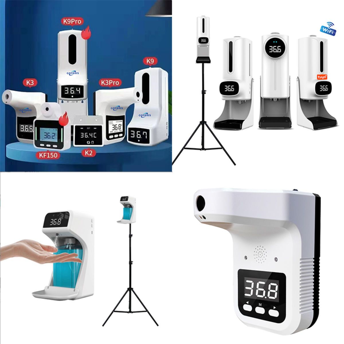 Non-Contact Wall Mounted Infrared Thermometer with Alarm