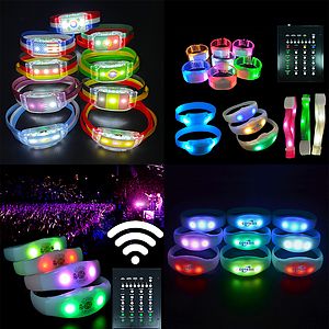 LED Glow Bracelets Light Up Wristbands Flashing Arm Wrist