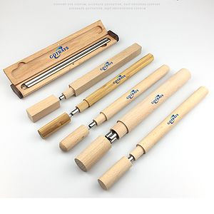 Reusable Metal Stainless Steel Straw Wooden Case Clean Brush