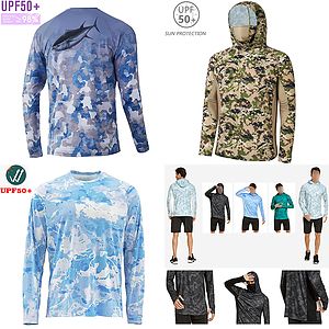 UPF50  Long Sleeve Fishing Shirts for Men - Vented Sides