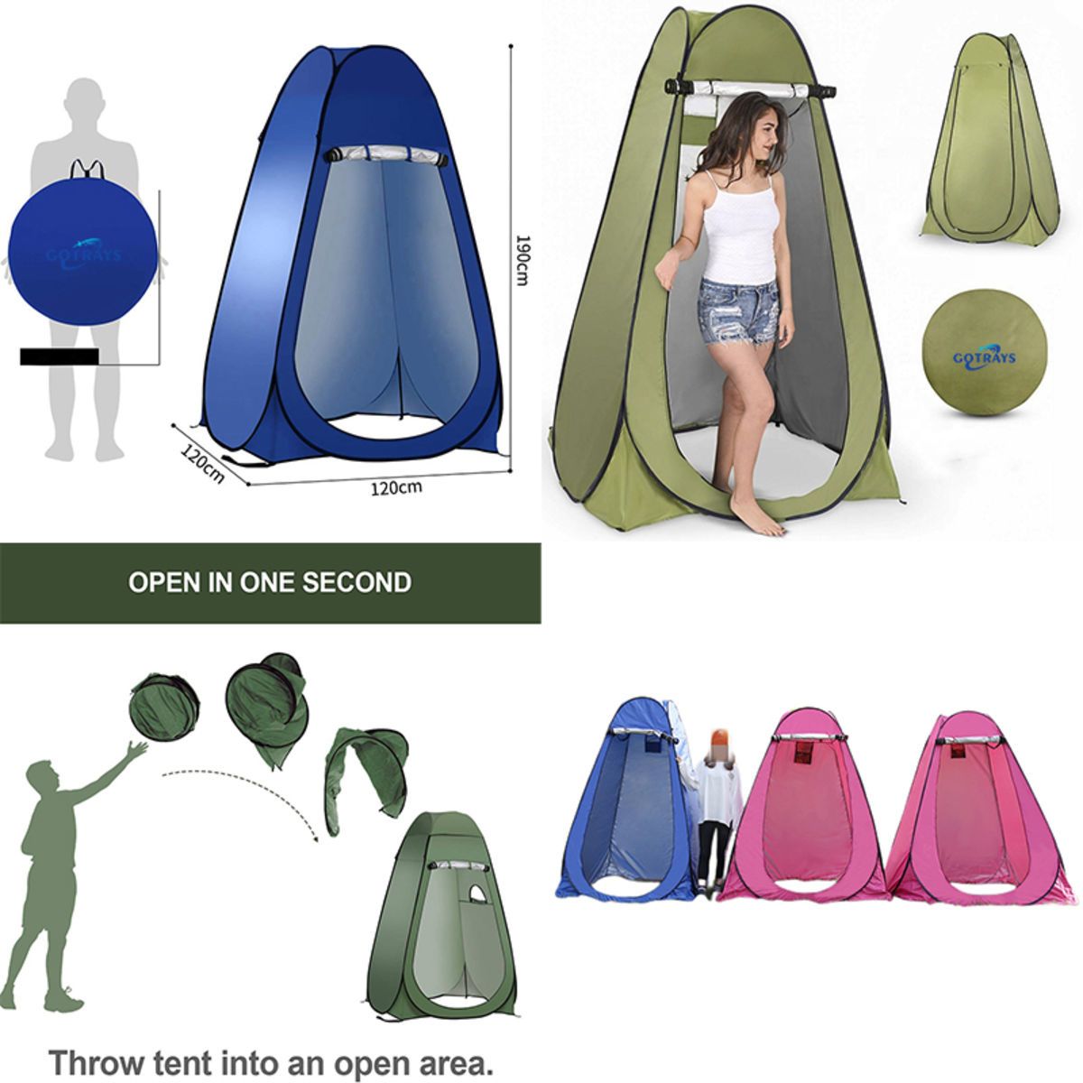Pop-Up Pod Changing Room Privacy Shower Tent Instant Camping