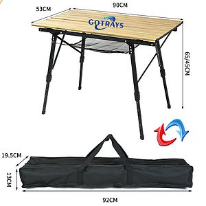 SmartFlip Bamboo Portable Outdoor Picnic Folding Table