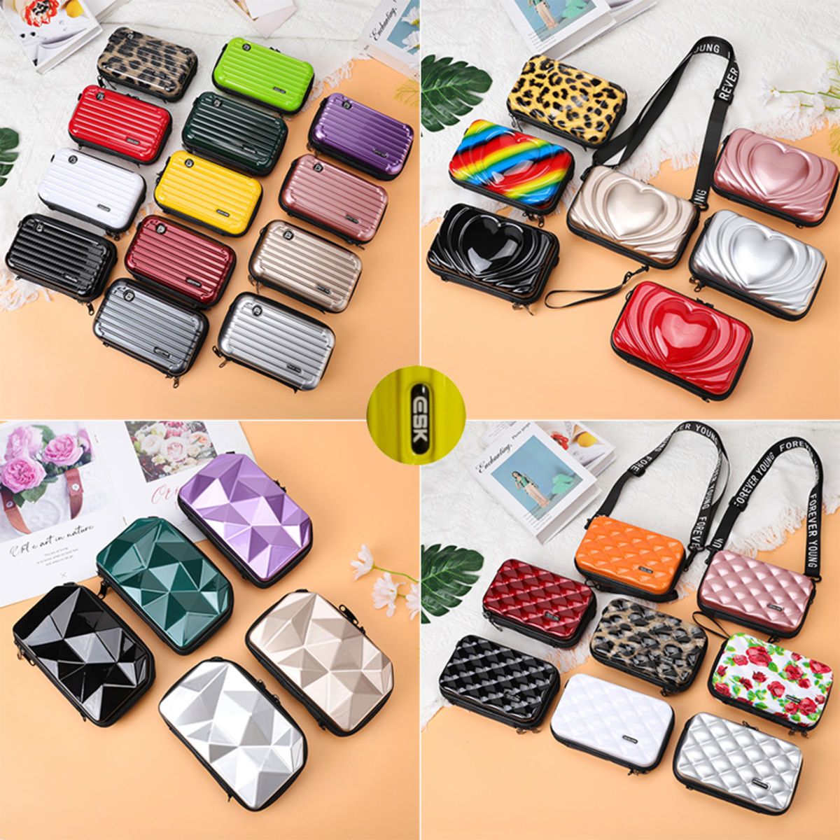 Custom Hard Shell Cosmetics Case Travel Makeup Bag for Purse