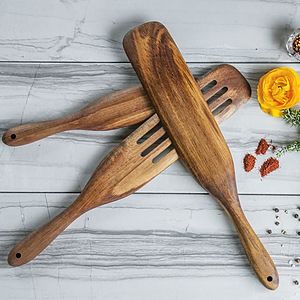 Wood Spurtles Kitchen Set, Acacia Wooden Spoons