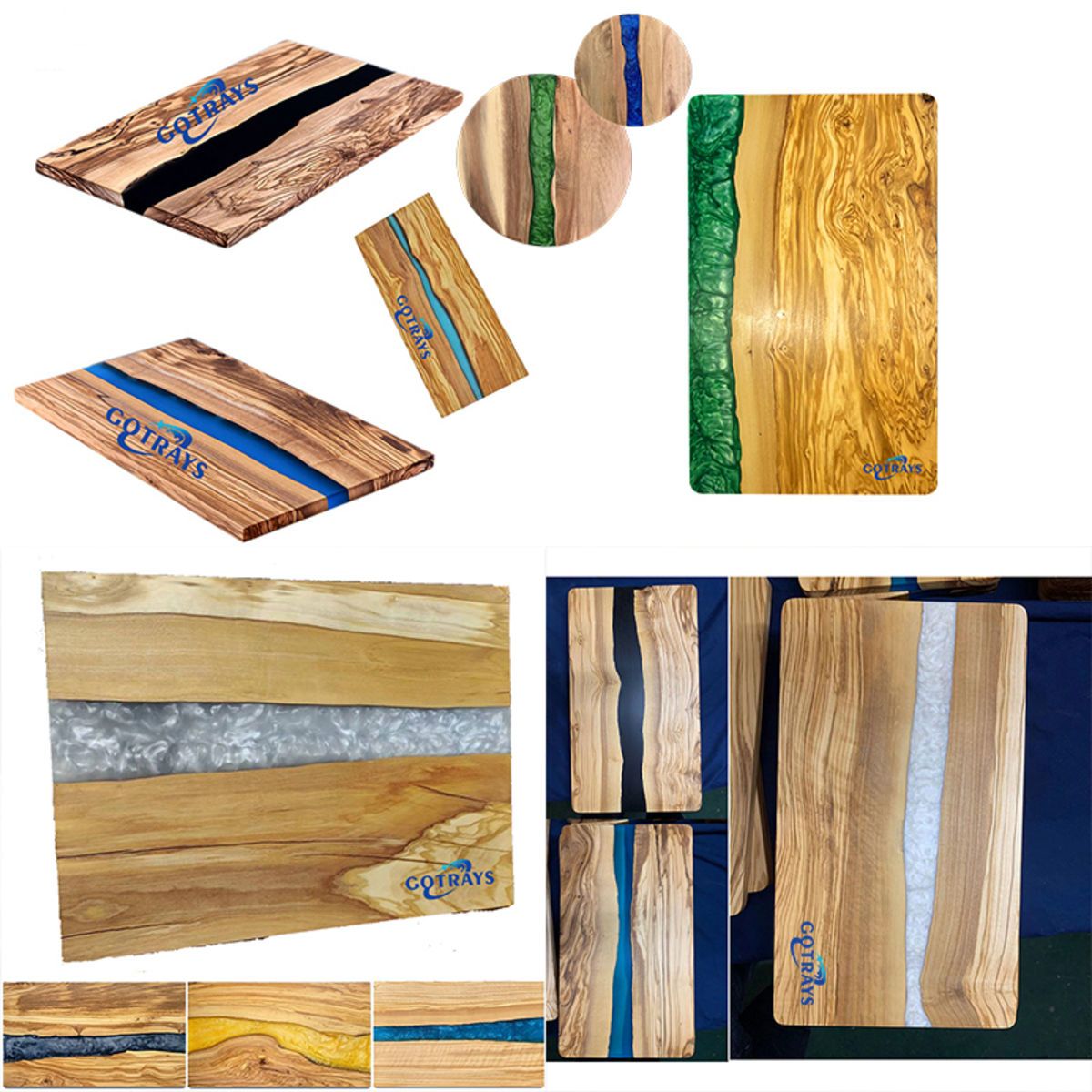 Olive Wood luxury Cheeseboard with Resin art, Epoxy River