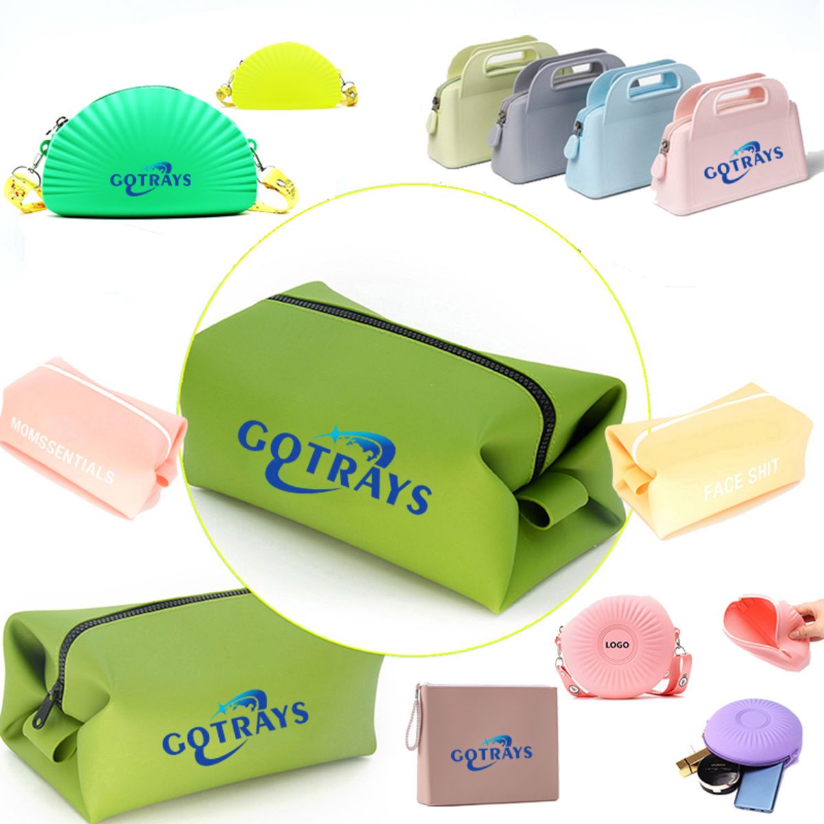 Portable Beauty Pouch Simple Zipper Makeup Bag Waterproof PU