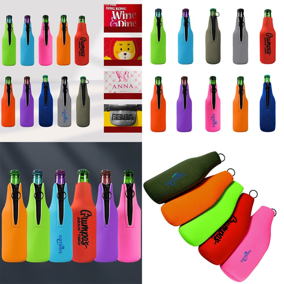 Neoprene Insulated Beer Bottle Cooler Sleeves Cover Opener