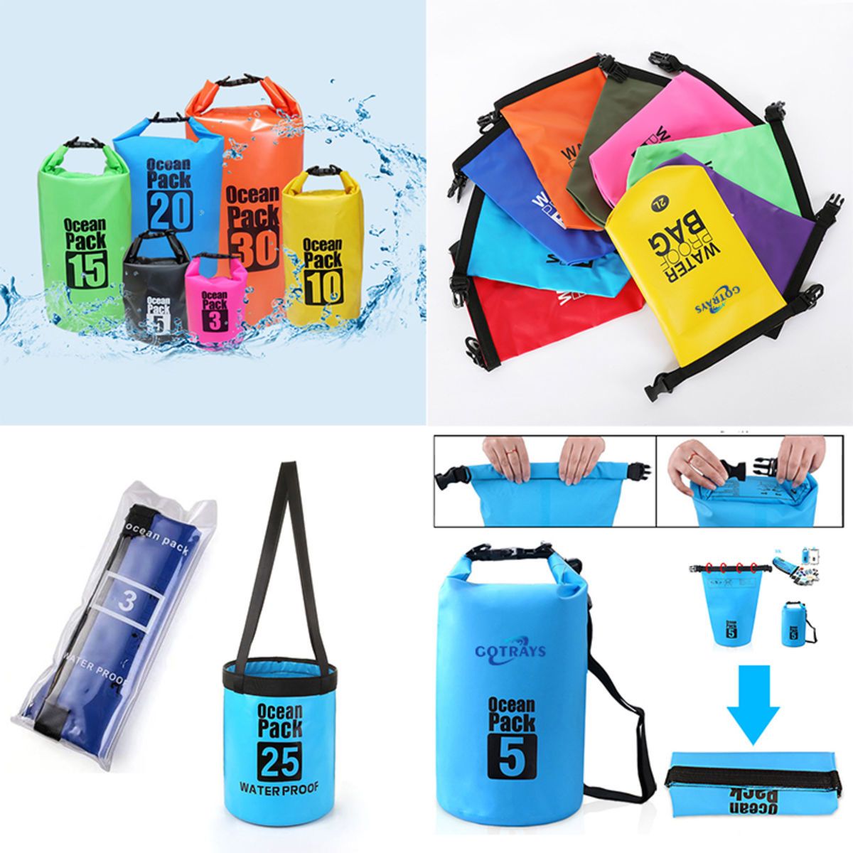 Floating Waterproof Roll Top Sack Keeps Gear Dry Bag