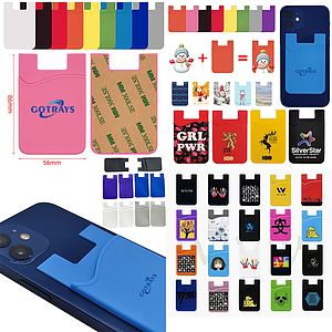 Card Holder for Back of Phone, Pouch Silicone Wallet Sleeve Pocket Stick-on ID Credit Card