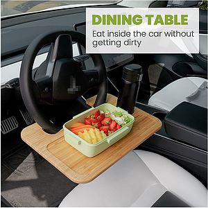 Bamboo Double-Sided Steering Wheel Tray Desk