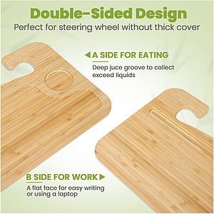 Bamboo Double-Sided Steering Wheel Tray Desk