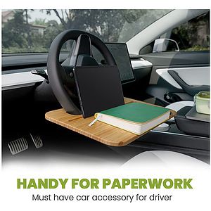 Bamboo Double-Sided Steering Wheel Tray Desk