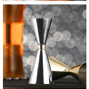 Double Cocktail Jigger with Measurements Inside(OZML) Stainless Steel Bar Measuring Jigger 2oz 1oz