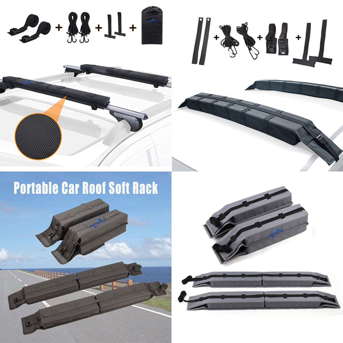 Kayak Deluxe Upgrade Universal Car Soft Roof Rack Pads