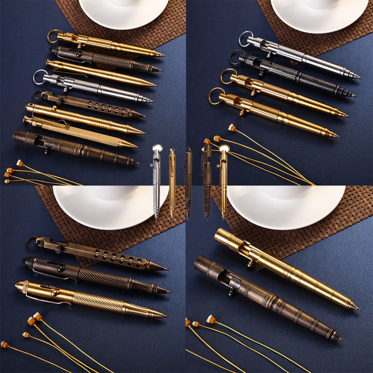 Solid Brass Bolt Action Pen with Tungsten Tip Clip