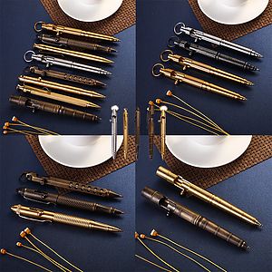 Solid Brass Bolt Action Pen with Tungsten Tip Clip