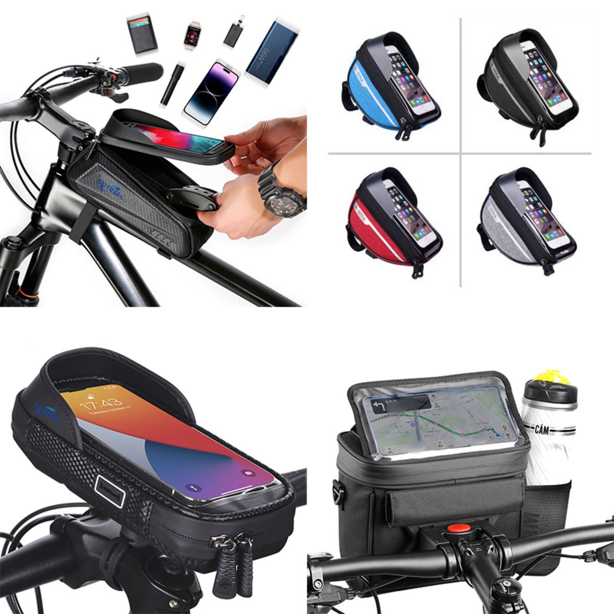 Waterproof BikeBicycle Phone Front Frame Tube Bag Pouch