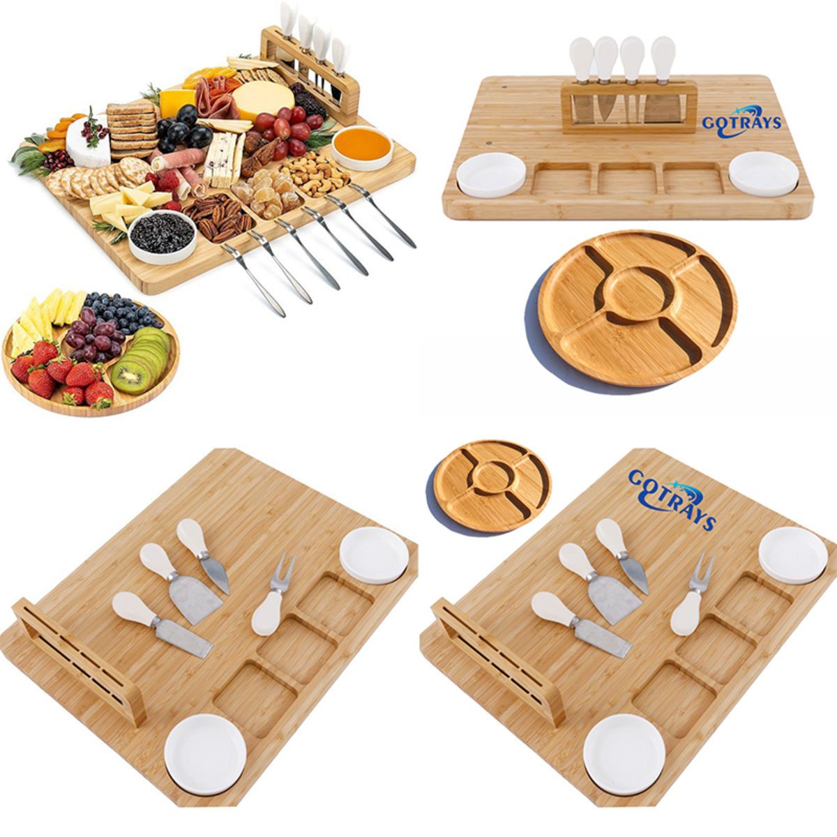 Cheese Board and Knife Set - Charcuterie Platter Tray