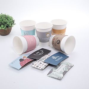 Hot Beverage Disposable White Paper Coffee Cup Sleeve