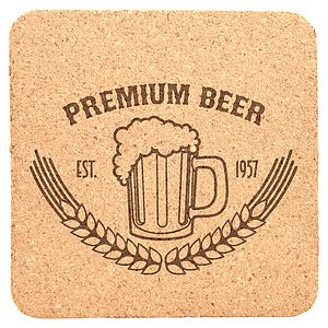 Square Natural Cork Coasters (4)