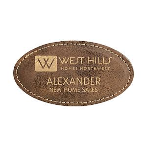 Leatherette Oval Badge 1.75x3.25