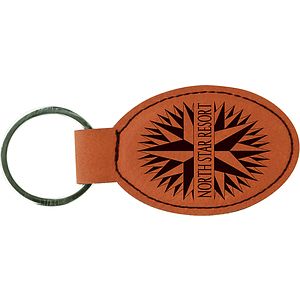 Leatherette Key Tag - Oval (3x1.75)