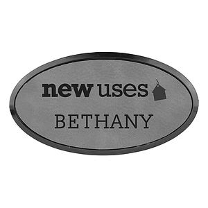 Leatherette Oval Framed Badge 1.5x3