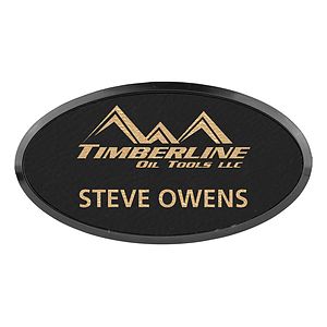 Leatherette Oval Framed Badge 1.5x3