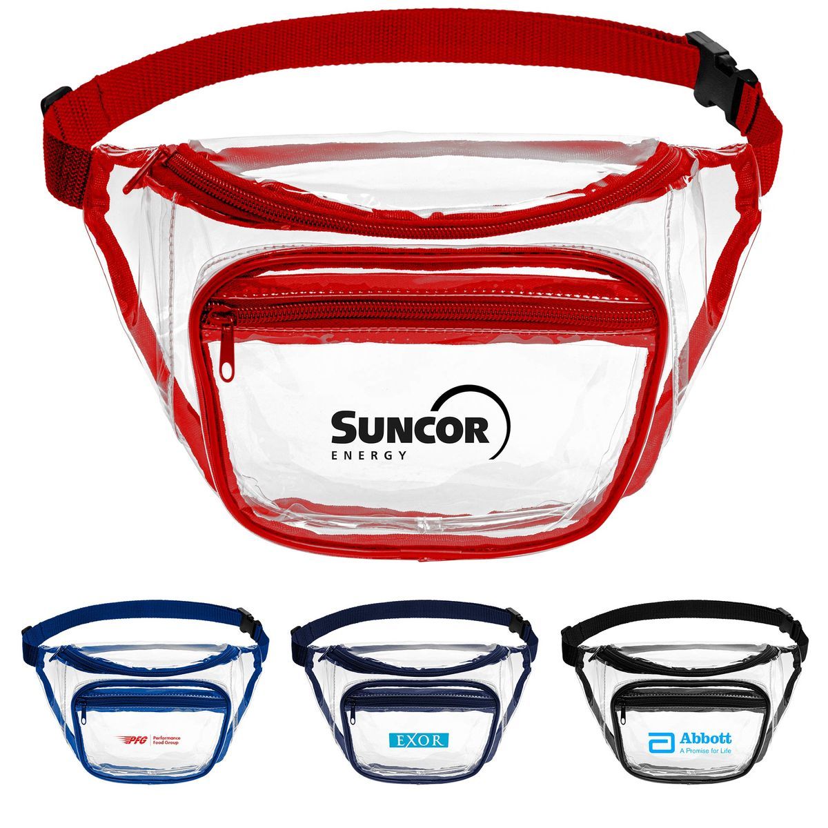 Clear PVC Fanny Pack with Dual Pockets  Large