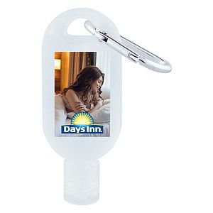 1 oz. ml hand sanitizer gel with carabiner