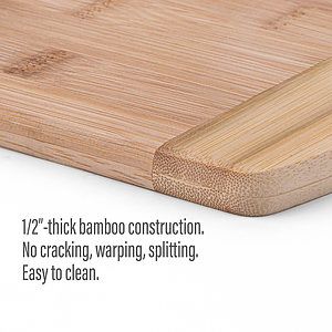 The Brisbane 11-Inch Two-Tone Deluxe Bamboo Cutting Board