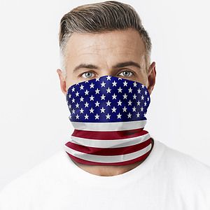 Face Mask Tube Neck Gaiter With Full Color Graphic Dye Sublimation Print Flag