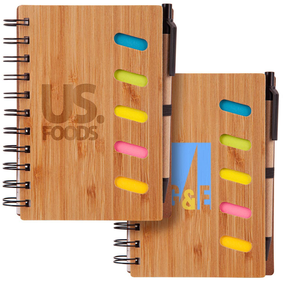 4.75 x 6 Bamboo Notebook with Pen  Sticky Notes