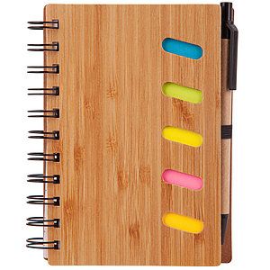 4.75 x 6 Bamboo Notebook with Pen  Sticky Notes
