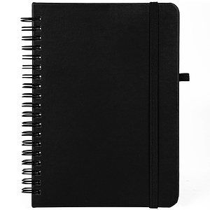 Spiral Bound 5x7 Premium PU Leather Notebook with Pen Holder