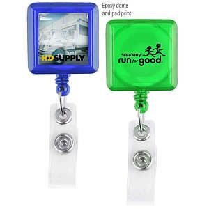Square-Shaped Retractable Badge Holder