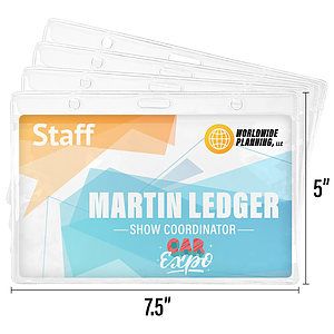 Xtra Large Clear PVC Badge Holder 7.5Wx5H