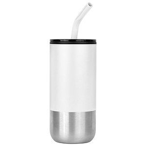 Cardiff 18oz. Double Wall Stainless Steel Mug wStraw