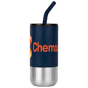 Cardiff 18oz. Double Wall Stainless Steel Mug wStraw