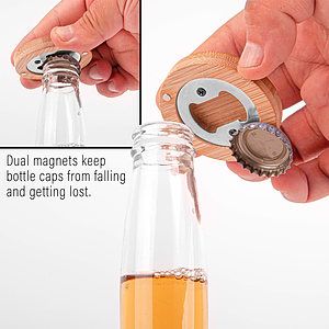 Magnetic Bamboo Bottle Opener