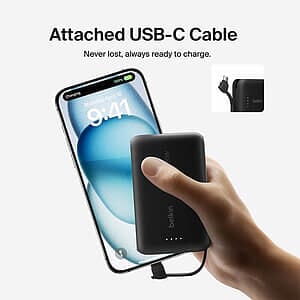 Belkin Power Bank 10K with Integrated Cable
