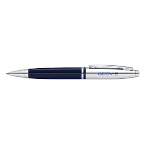 Cross Calais Ballpoint Pen - Chrome &amp; Blue Lacquer