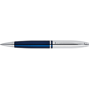 Cross Calais Ballpoint Pen - Chrome &amp; Blue Lacquer