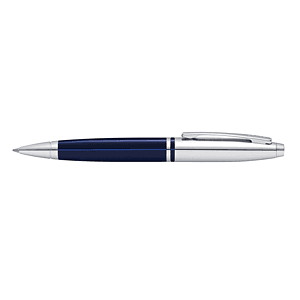 Cross Calais Ballpoint Pen - Chrome &amp; Blue Lacquer
