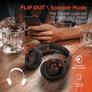 HyperGear Flip 2-in-1 Wireless Headphones + Speaker