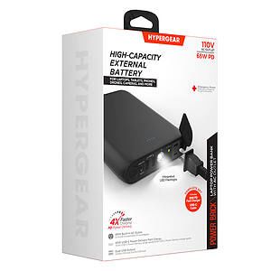 HyperGear 24,000mAh | Power Brick Laptop Power Bank with 65W USB-C PD and AC Outlet