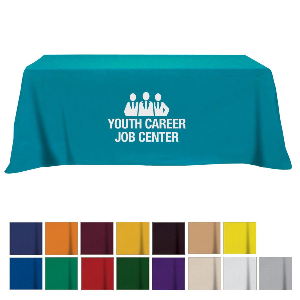 Flat PolyCotton 4-sided Table Cover - fits 8' standard table