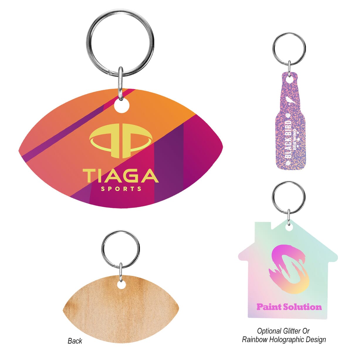 Full Color Wood Key Tag - 5"